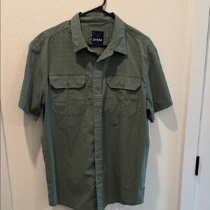 Prana Men's Olive Button Down Shirt